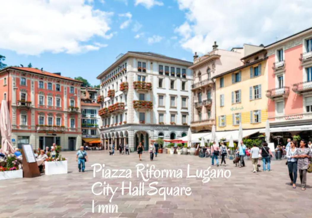 Duplex Loft In Lugano Center With Garden, Wi-Fi -By Easylife Swiss Lägenhet Exteriör bild